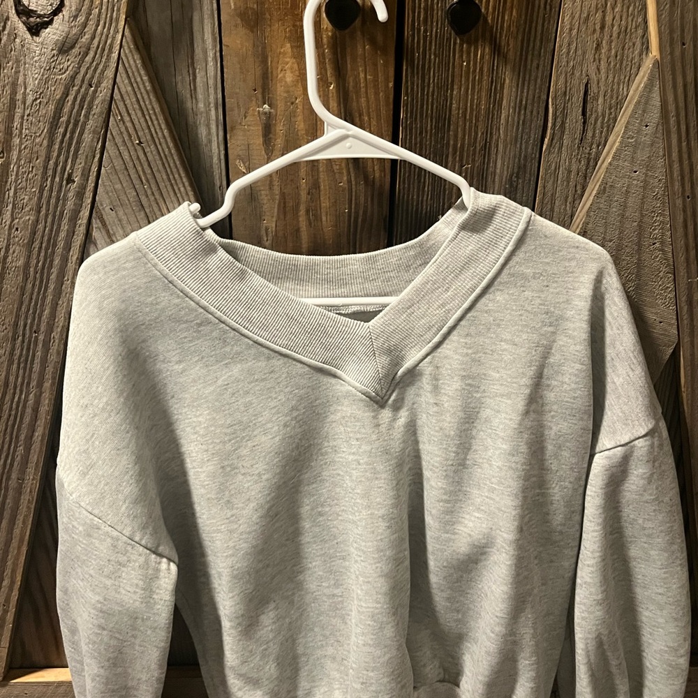 SHEIN Light Gray V-Neck Women's Sweater